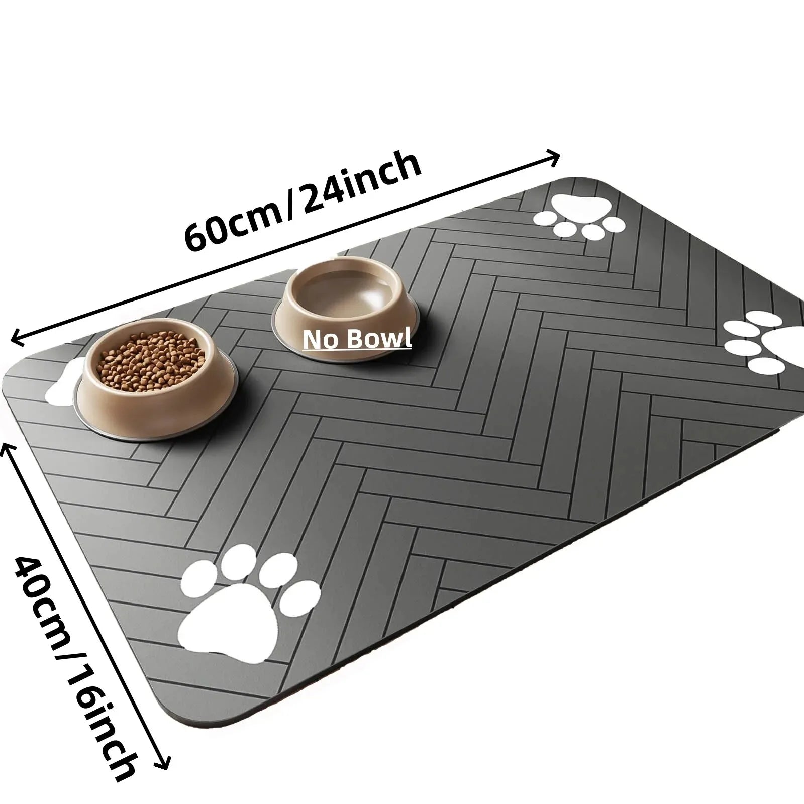 Absorbent Pet Feeding Mat with Non-Slip Rubber Backing - Waterproof Placemat for Dogs & Cats (20 x 30 cm / 7.9 x 11.8 in; 30 x 50 cm / 11.8 x 19.7 in; 40 x 60 cm / 15.7 x 23.6 in)