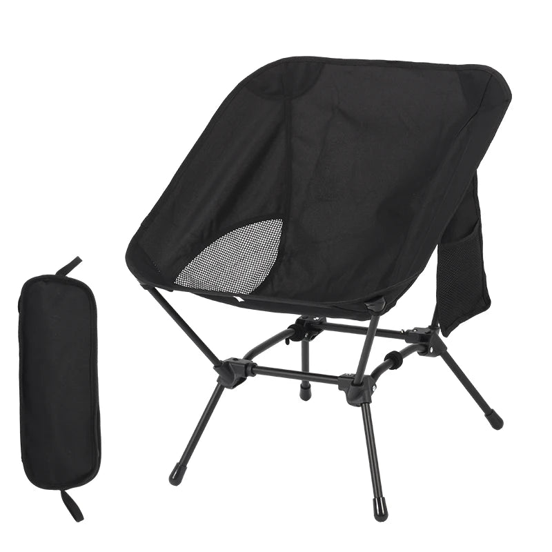 Square Frame Beach & Fishing Stool - Four-Corner Folding Moon Chair, Lightweight Iron Tube Camping Seat
