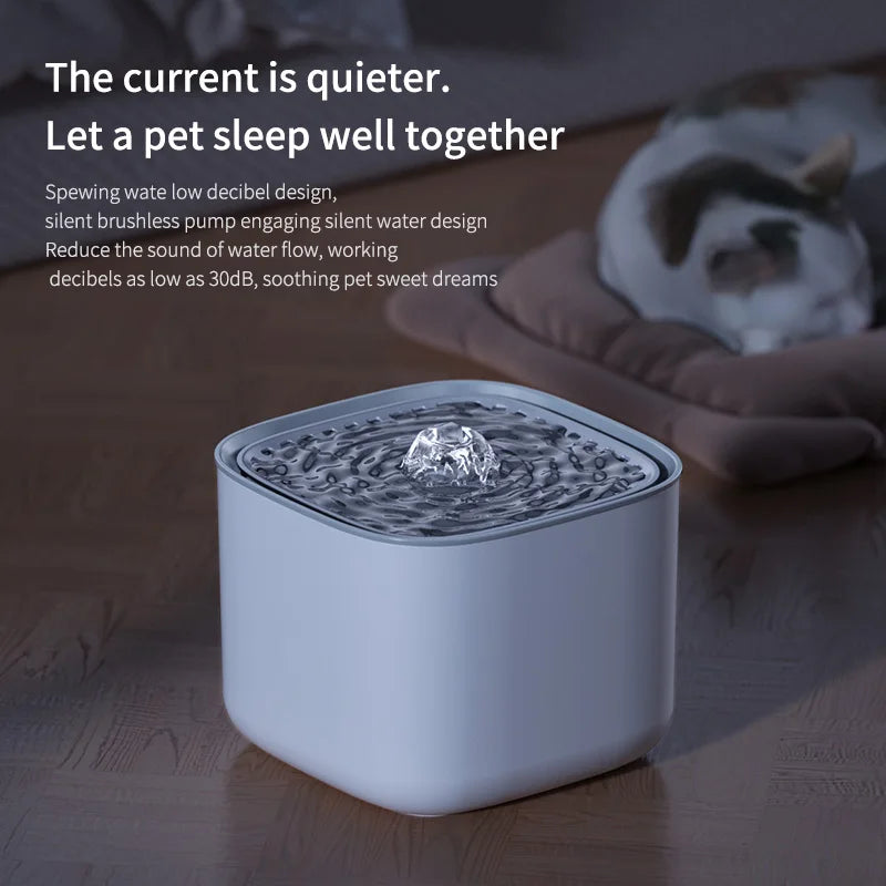 3L (0.79 gal) Cat Water Fountain — USB Electric Silent Auto-Recirculating Pet Water Dispenser with Filter