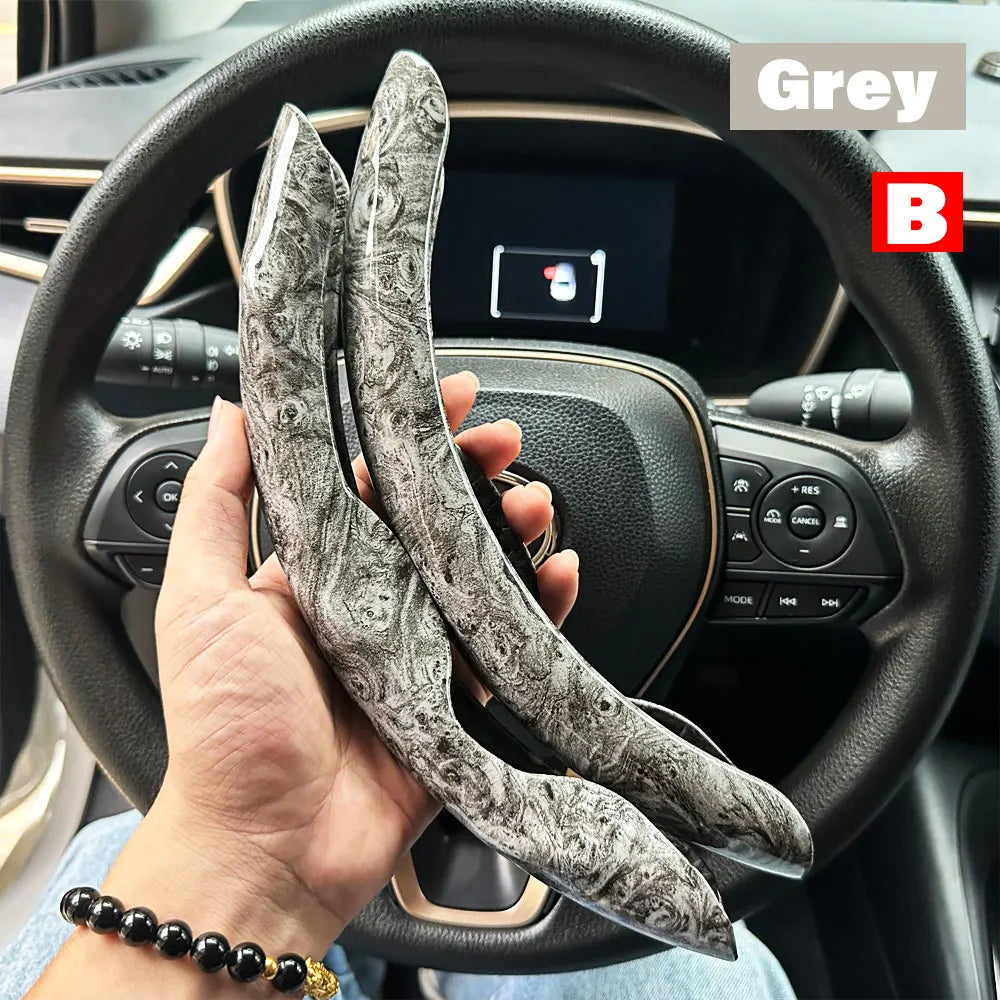 2-Pack Carbon Fiber Silicone Steering Wheel Covers 38 cm (15 in) Anti-Slip Universal Car Interior