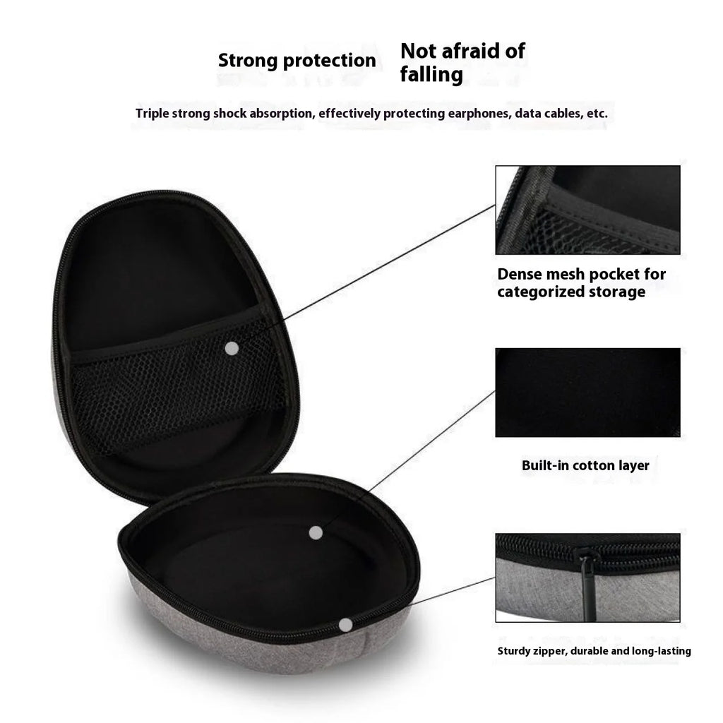 Protective Carrying Case for Over-Ear Headphones — Shockproof, Drop & Pressure Resistant Portable Pouch