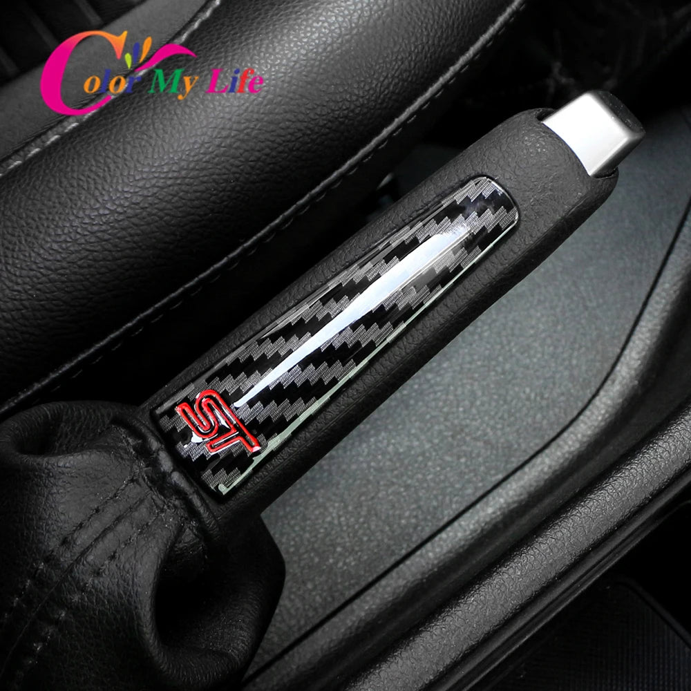 ST-Style Handbrake Trim Sticker – ABS Interior Sequin Handbrake Cover, Car Handbrake Trim Accent