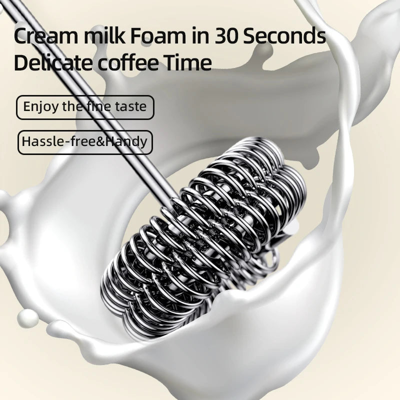 Wireless Electric Milk Frother & Egg Beater — USB-C Rechargeable Handheld Coffee Whisk, 3-Speed Mini Foam Maker