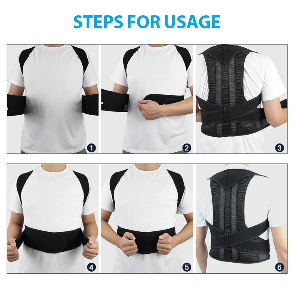 Adjustable Upper Back Posture Corrector – Clavicle & Shoulder Support Brace for Men & Women