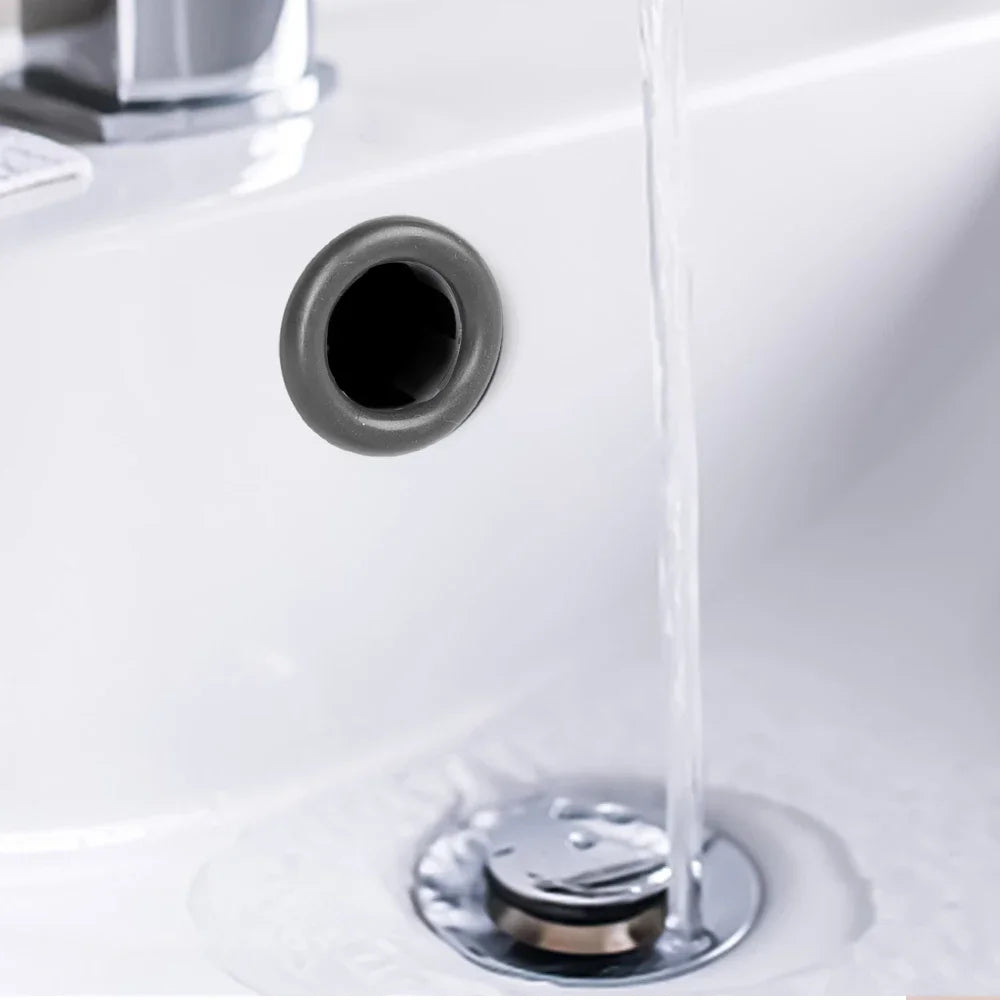 Sink Overflow Ring Cover 1/2/4-Pack Plastic Basin Overflow Hole Trim for Bathroom and Kitchen - Fits 22-24mm & 47-48mm Apertures