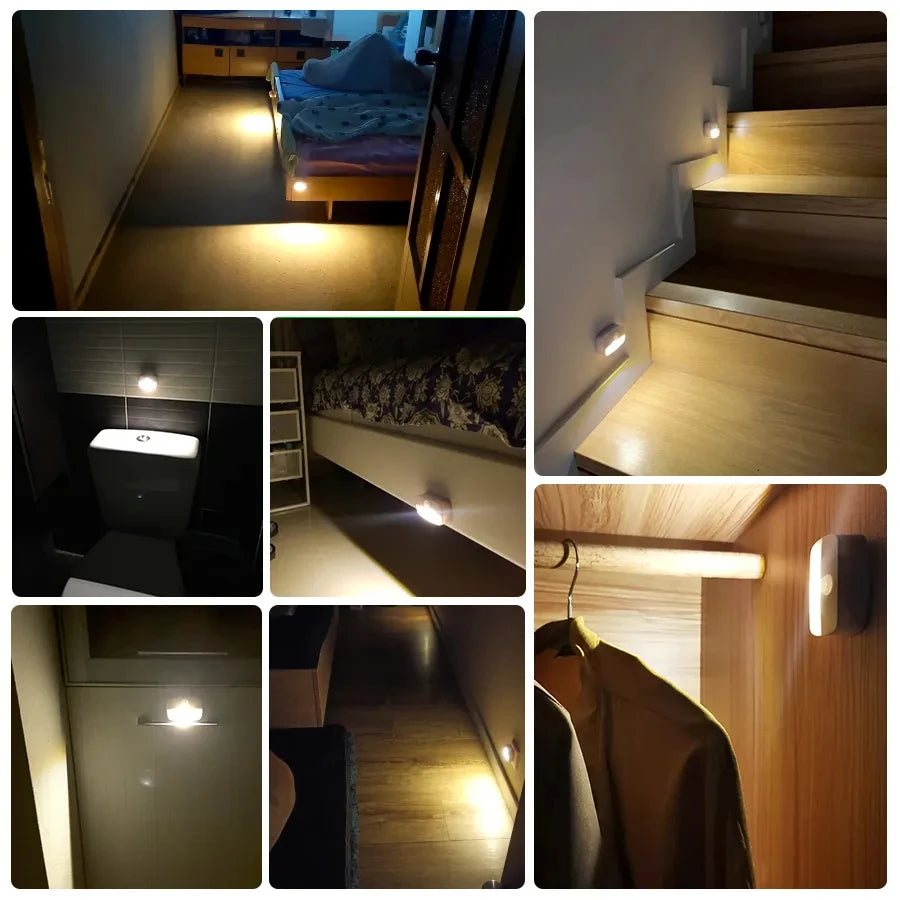 LED Motion Sensor Night Light - Auto On/Off PIR Under-Cabinet & Closet Light, Battery Powered (3x AAA), Cool/Warm White