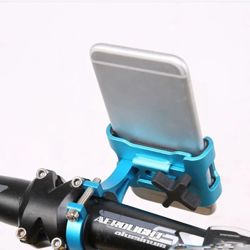 Aluminum Alloy 360° Rotating Anti-Slip Bike & Motorcycle Phone Holder – GPS Clip for iPhone, Xiaomi (Fits 3.5–6.5 in / 8.9–16.5 cm)
