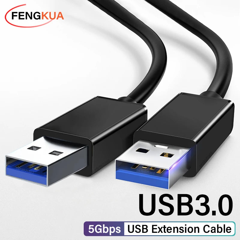 USB 3.0 Male-to-Male Cable 5Gbps High-Speed Data Cable for Computer, Laptop, External Hard Drive, TV