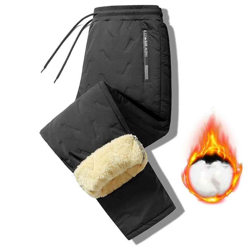 Women's Winter Thickened Plush Straight Drawstring Pants - Warm Fleece Lined Joggers
