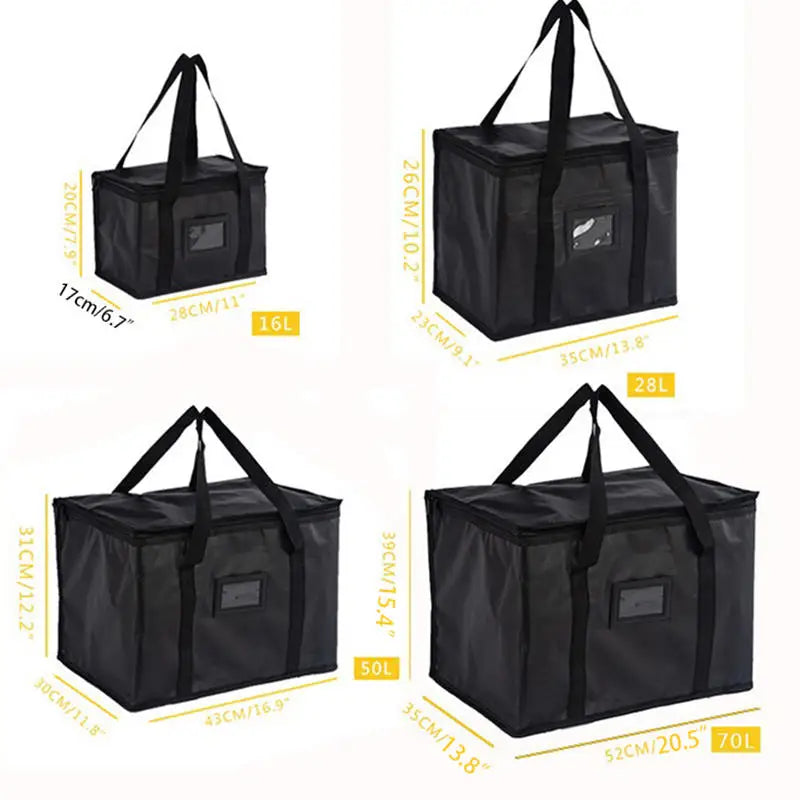 Insulated Food Delivery Cooler Bag - Thermal Pizza & Picnic Carrier for Takeaway and Camping (16L / 28L / 50L / Large)