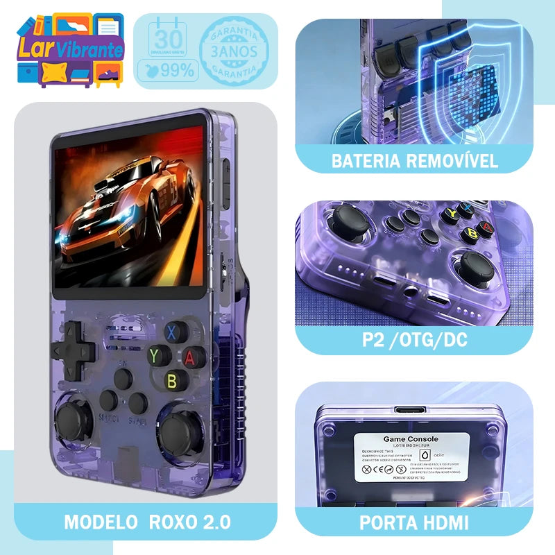 Retro Handheld Game Console – 3.5-inch (8.9 cm) IPS Screen, 16GB, 15,000+ Games, Linux, Dual Analog, 3000mAh Battery