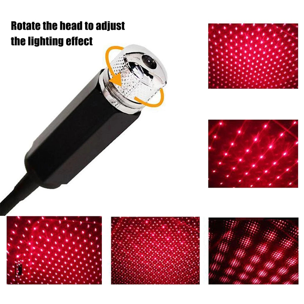 LED Car Starry Sky Projector Light USB Adjustable Interior Atmosphere Night Lamp