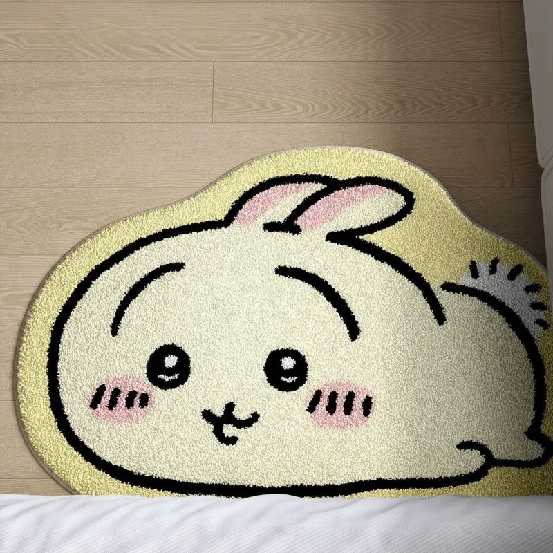Anime Hachiware Usagi Plush Floor Rug - Non-Slip Bath, Car & Living Room Mat