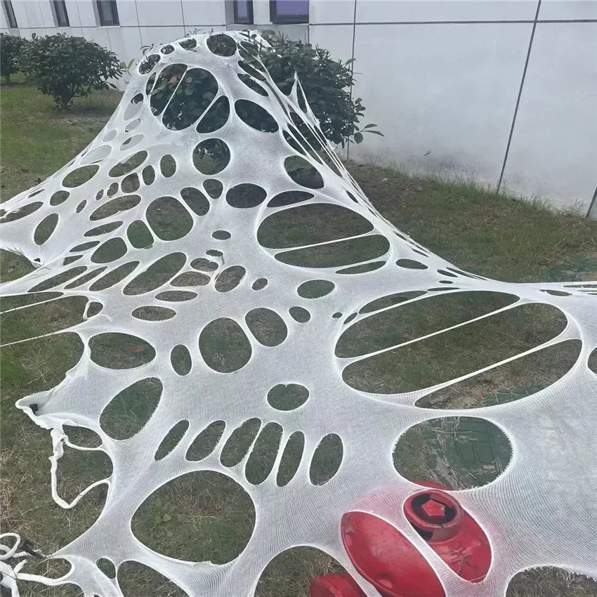 Halloween Outdoor Stretchy Spider Web Netting - Cut-to-Size Giant Spider Webbing Gauze Decoration