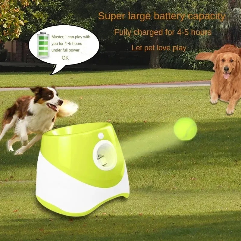 Automatic Dog Ball Launcher – Rechargeable USB Interactive Tennis Thrower, 5.8 cm Balls for Medium & Large Dogs