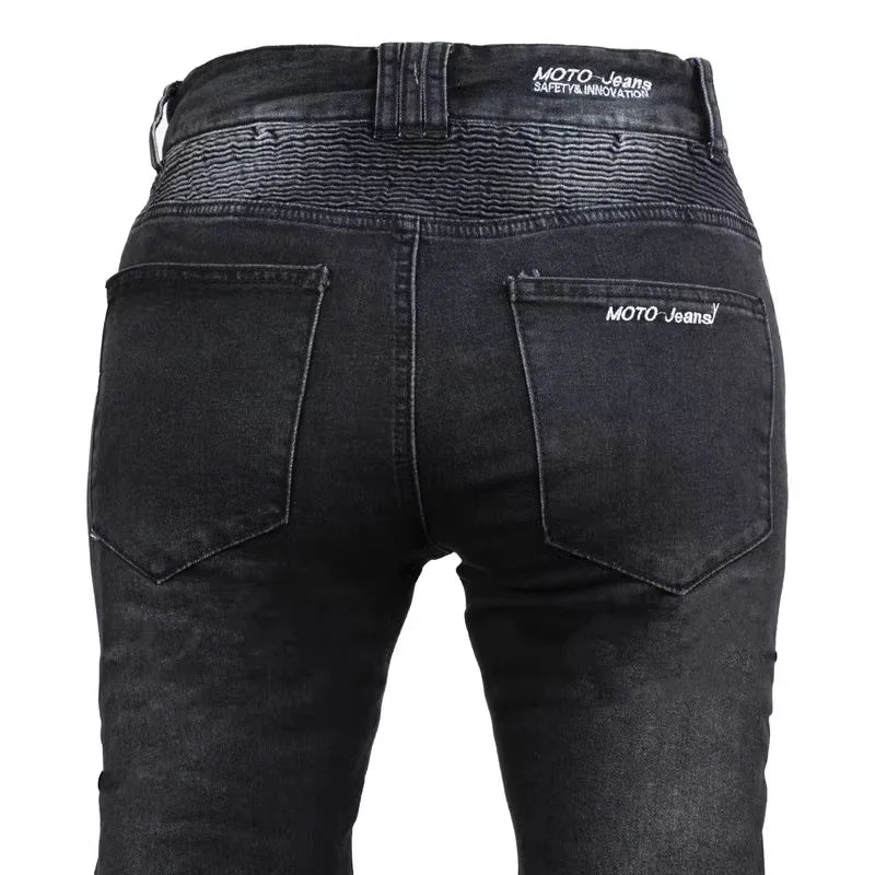 Women's Motorcycle Riding Jeans – Windproof Waterproof Anti-Tear Straight Rider Pants (All-Season)