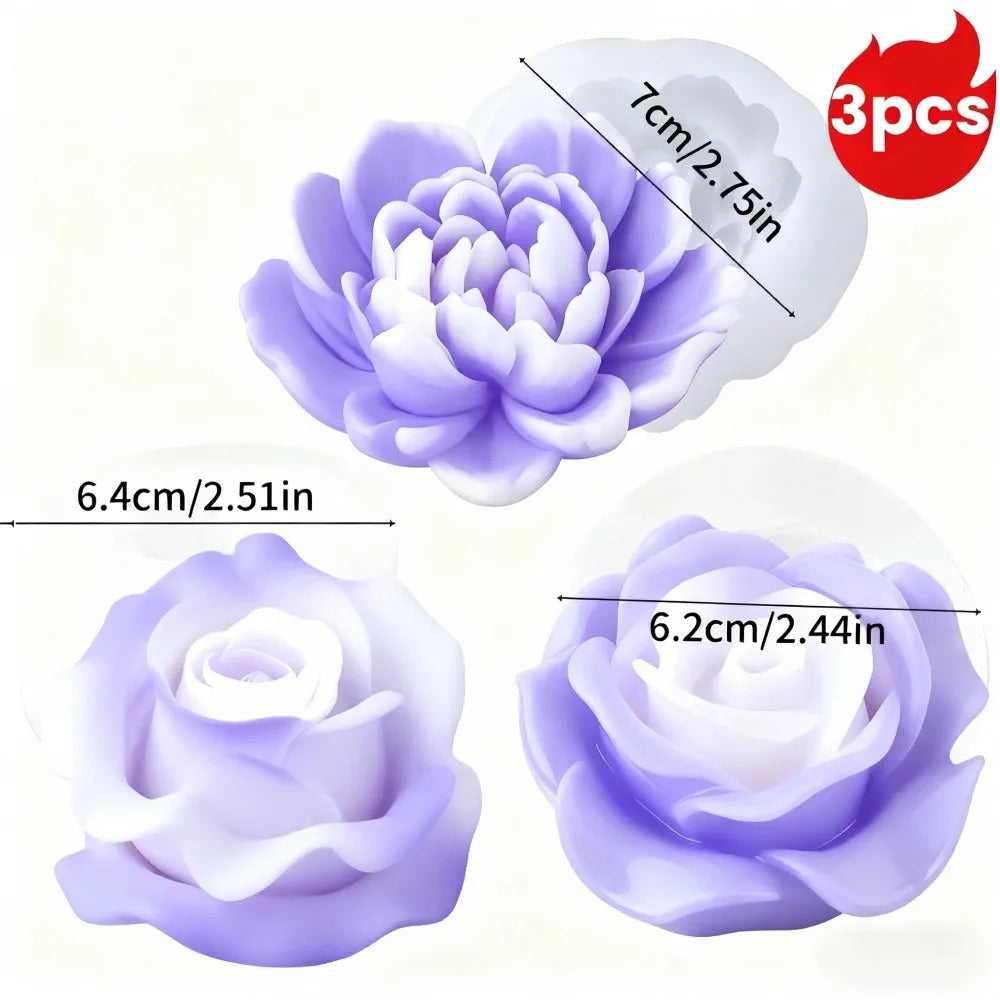 1 Reusable Rose S1-Pack Rose Silicone Mold for Soap, Candle, Clay & Plaster Crafts, Layered Petal Realistic Center, Flexible Reusable DIY Mold