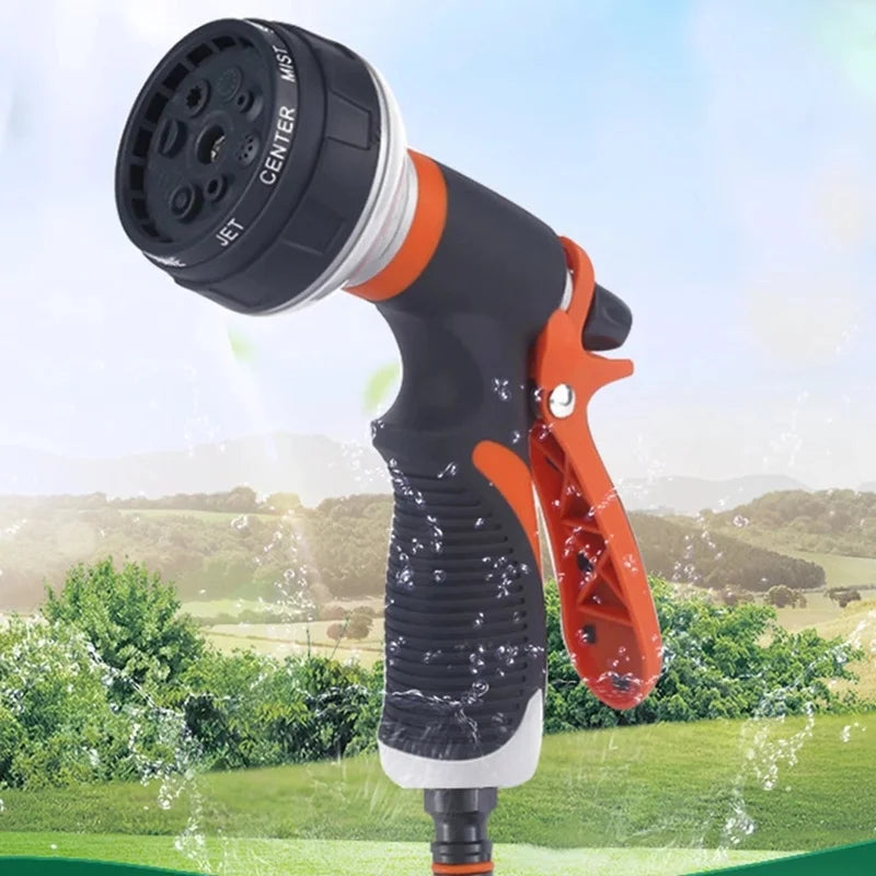 Adjustable 8-Mode High-Pressure Garden Hose Nozzle – Spray Gun for Car Wash, Patio Cleaning & Plant Watering
