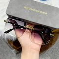 Square Rimless Women's Red Sunglasses - Mirror Lens UV400 Fashion Shades