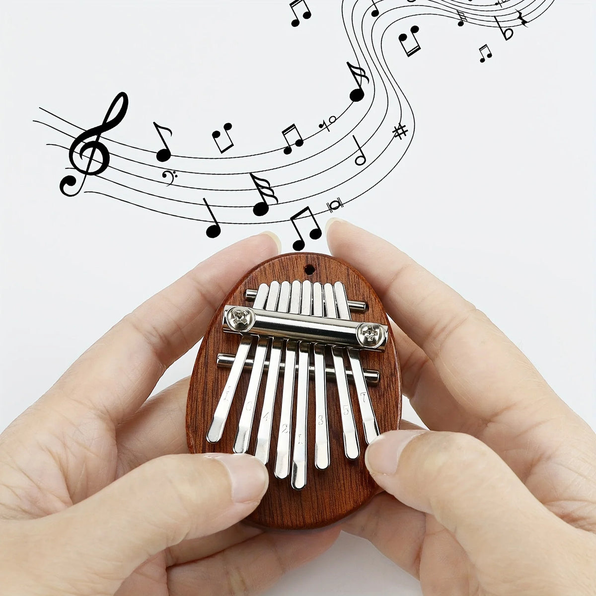8-Key Mini Kalimba Thumb Piano Pendant Portable Thumb Piano Necklace Musical Gift