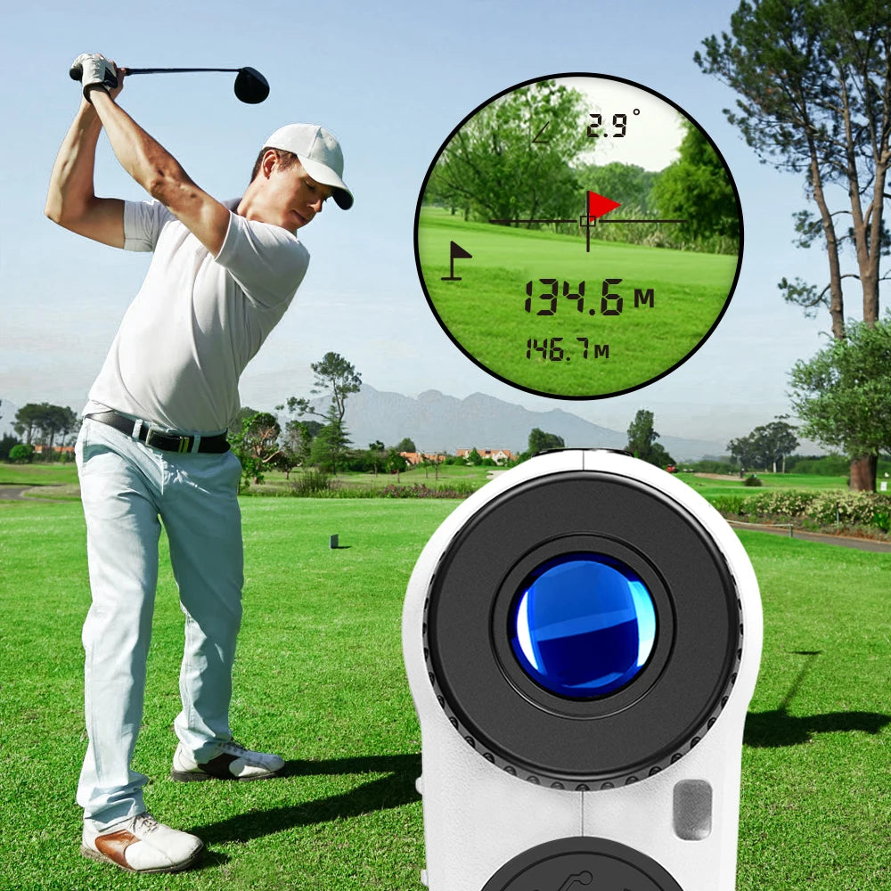 Rechargeable Golf Laser Rangefinder 6X Magnification USB-C Up to 600m/1000m Monocular for Golf