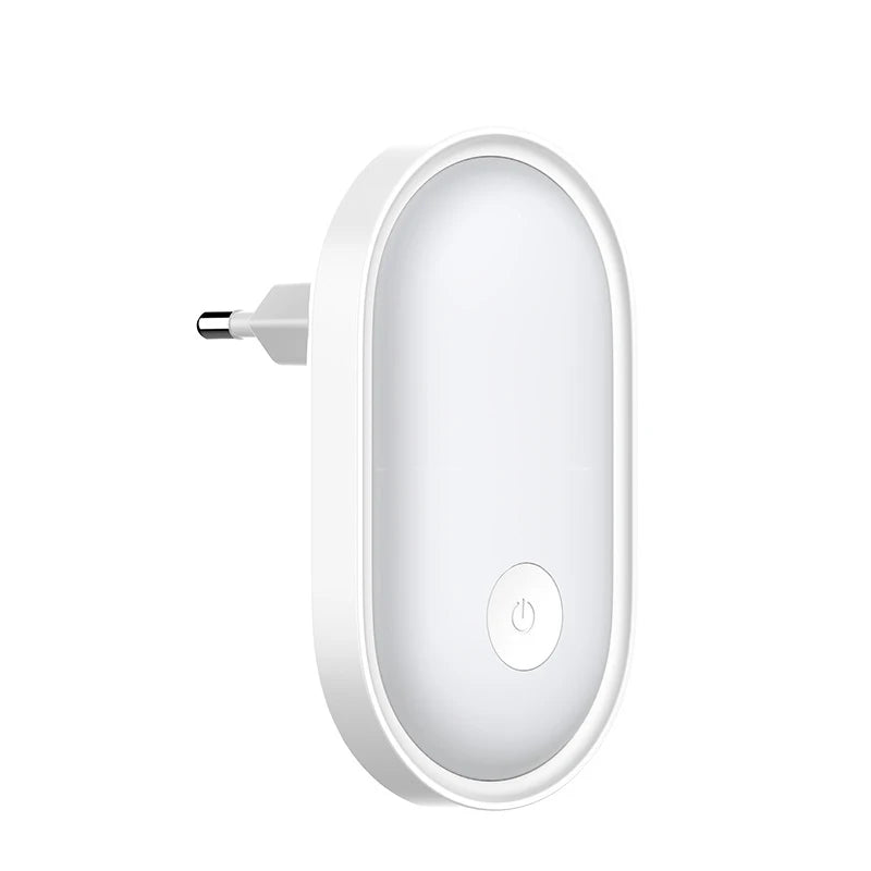 Plug-in LED Wall Night Light (EU Plug) - Dimmable Light Sensor, Energy-Saving Night Light for Bedroom, Hallway & Nursery