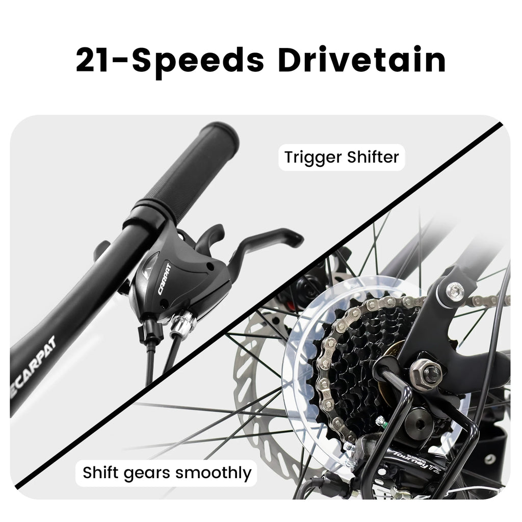Dual Full-Suspension Mountain Bike 24/26/27.5-Inch (61/66/69.9 cm) 21-Speed Disc Brakes Unisex
