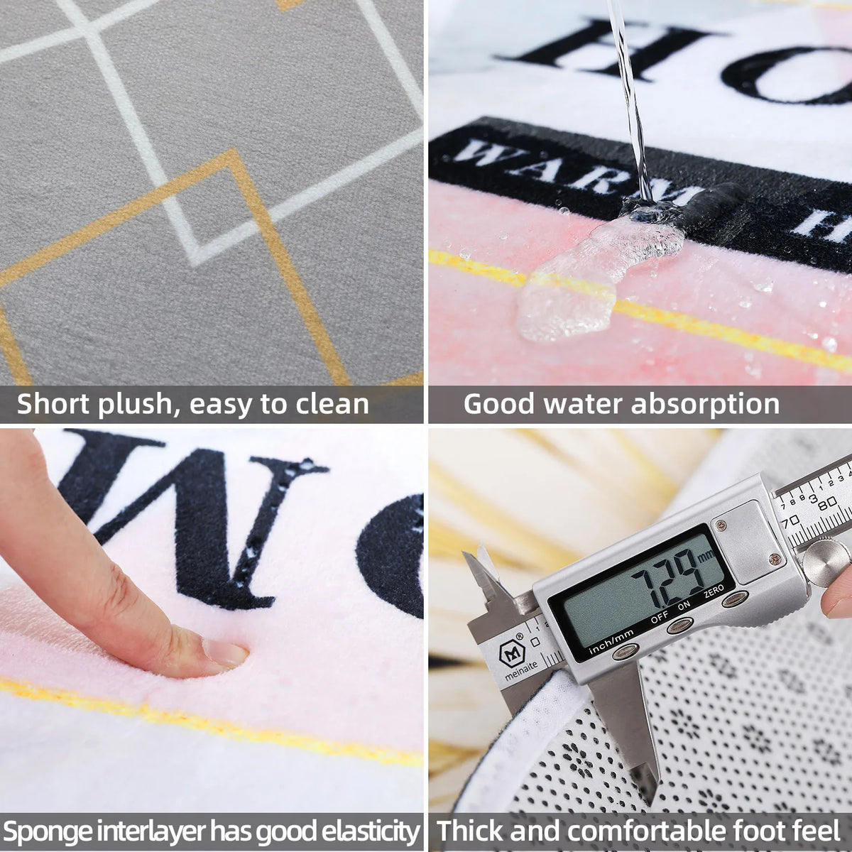 Cute Cartoon Welcome Mat Non-Slip Memory Foam Doormat – Waterproof Anti-Bacterial Floor Rug for Door, Bathroom, Bedroom (30×50 / 40×60 / 50×80 cm | 11.8×19.7 / 15.7×23.6 / 19.7×31.5 in)
