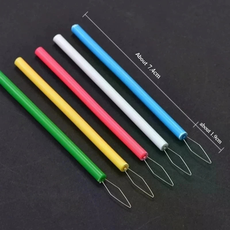 Cylindrical Colorful Needle Threader - Beading & Sewing Threading Tool for Clothing, Knitting and DIY