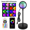 Sunset LED Projection Lamp — USB RGB Night Light, App & Remote Controlled Room Decor for Photography, Parties & Birthdays