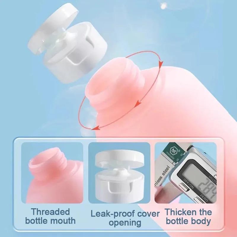 60 ml (2 fl oz) Silicone Travel Bottles Set – Refillable TSA-Friendly Travel Toiletry & Shampoo Bottles