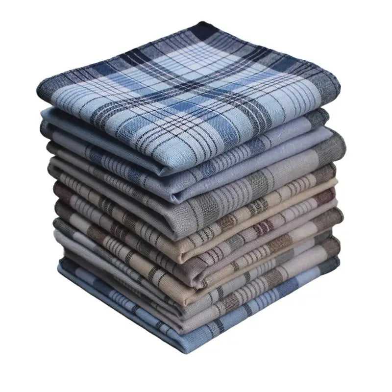 Vintage Satin Cotton Handkerchiefs 38cm (15in) – 9-Pack Thin Soft Breathable Handkerchiefs, Gift for Parents