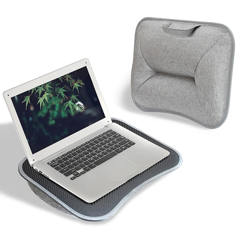 Laptop Lap Desk for 13–15 Inch (33–38 cm) Laptops — Padded Lapdesk with Soft Pillow Cushion, Handle & Writing Tray for Couch, Work & Gaming
