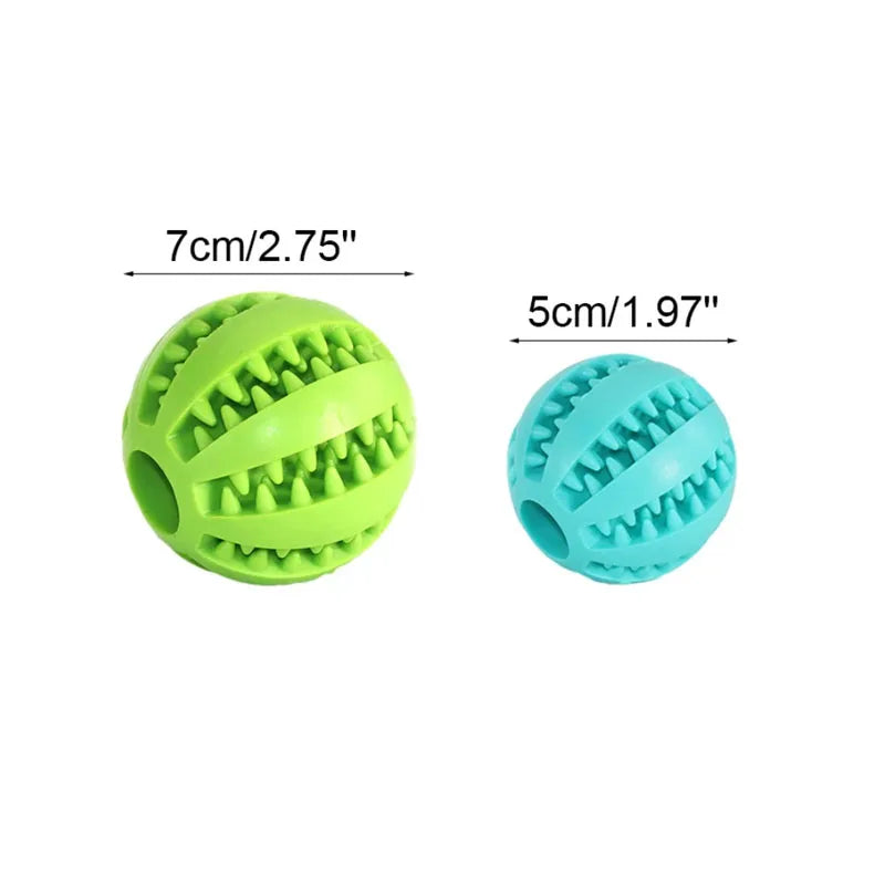 Interactive Rubber Chew Ball for Dogs & Cats — Treat Dispenser & Tooth-Cleaning Puppy Toy (5 cm / 2 in & 7 cm / 2.8 in)