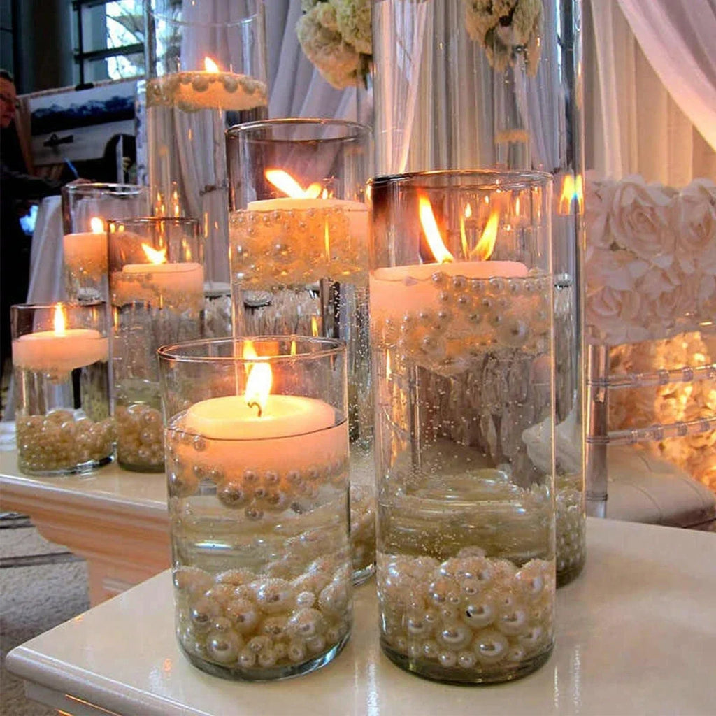 Large Capacity Cylinder Glass Vase and Candle Holder, Straight Tube Glass Jar for Wedding and Dining Table Decor