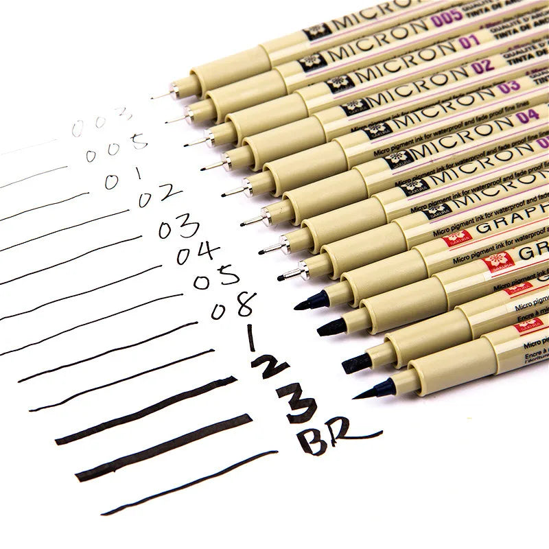 1pc Pigment Fineliner Pen — Waterproof Black Ink, Fine Tip Sketch & Drawing Marker