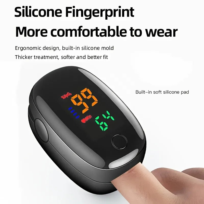 Portable Finger Pulse Oximeter with Color LED Display — SPO2 & Heart Rate Monitor