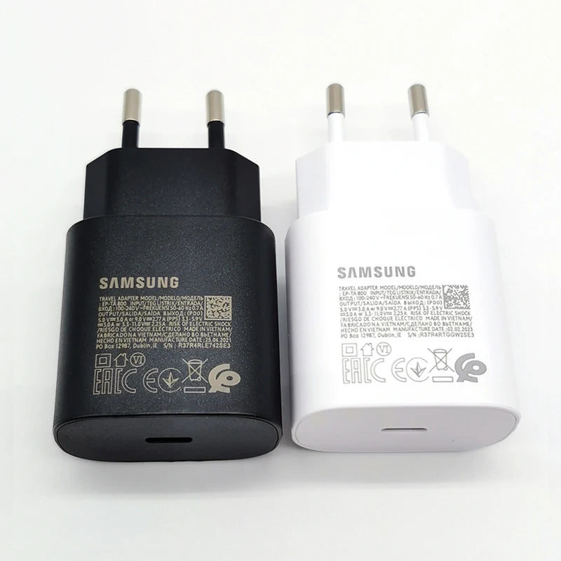 25W USB-C PD Fast Charger Adapter with 1.0 m (3.3 ft) Type-C Cable - EU Plug, PD & PPS Super Fast Charging
