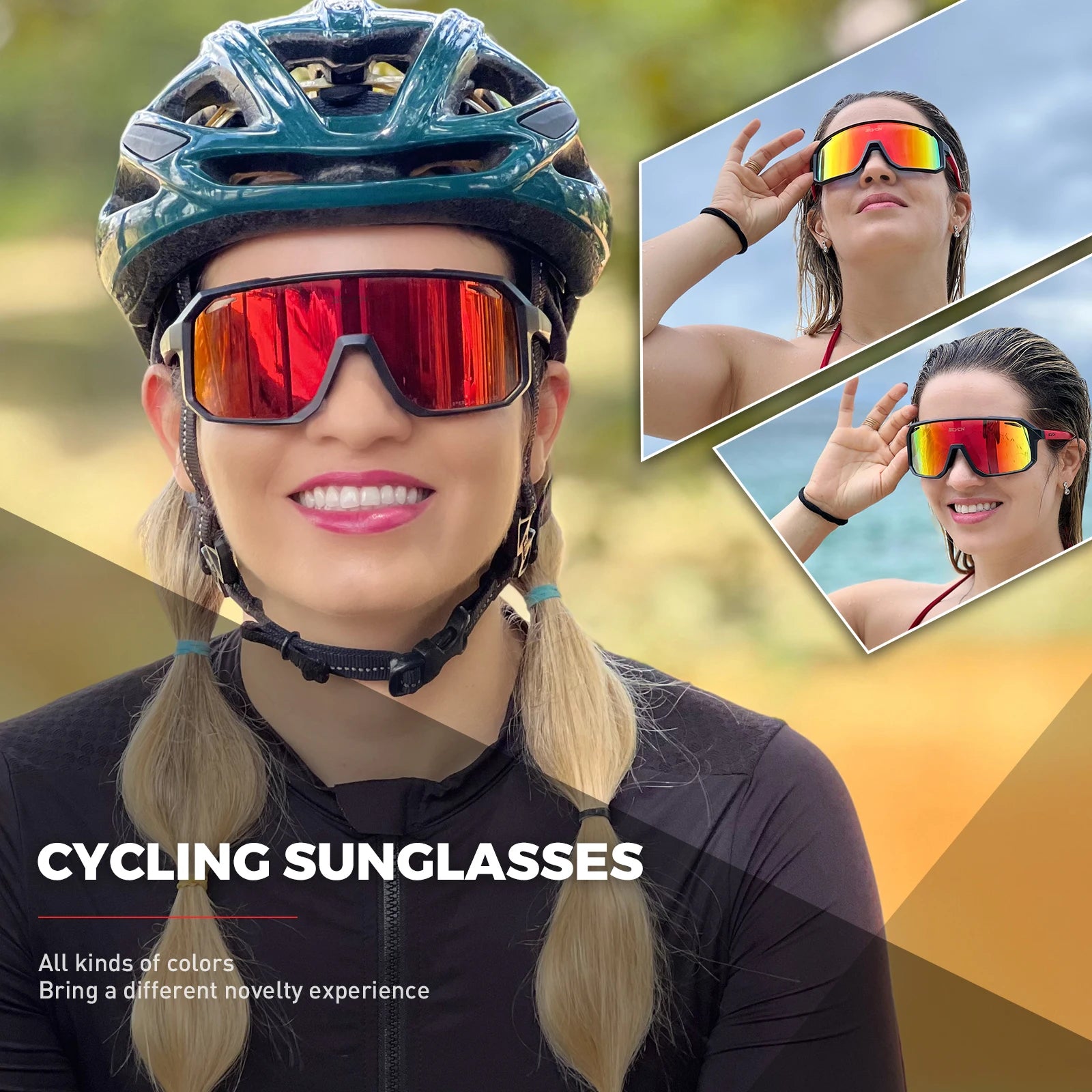 Unisex UV400 Cycling Sunglasses Polycarbonate Sports Glasses for MTB & Road Bike