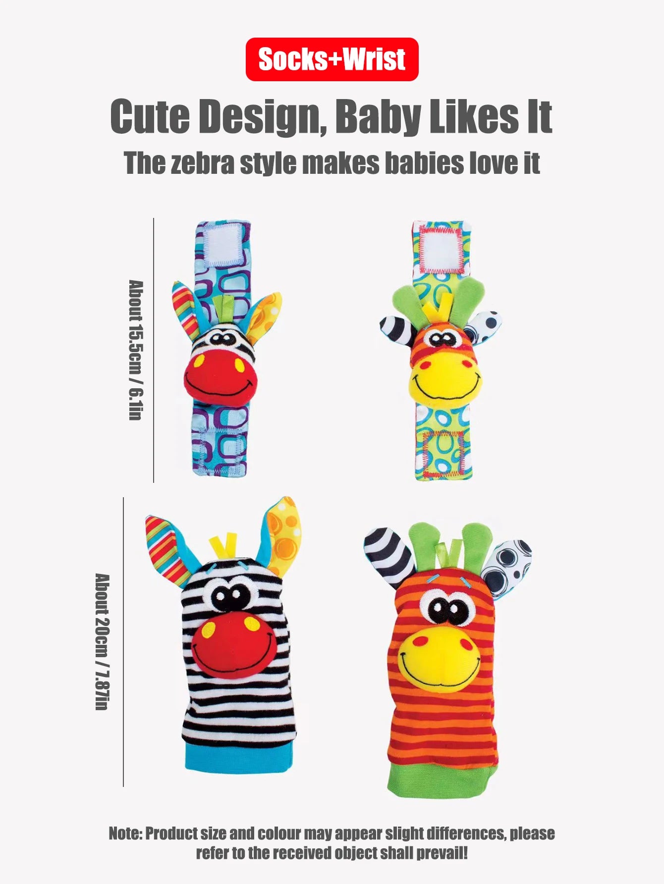 4-Pack Baby Wrist Rattle Socks for Newborns 0-12 Months Unisex Infant Sensory Educational Toys