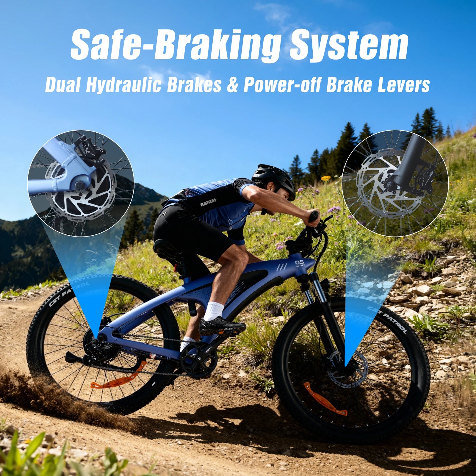 2000W 48V 20Ah Electric Mountain E-Bike — 27.5 in Fat Tire Adult Ebike, IPX6