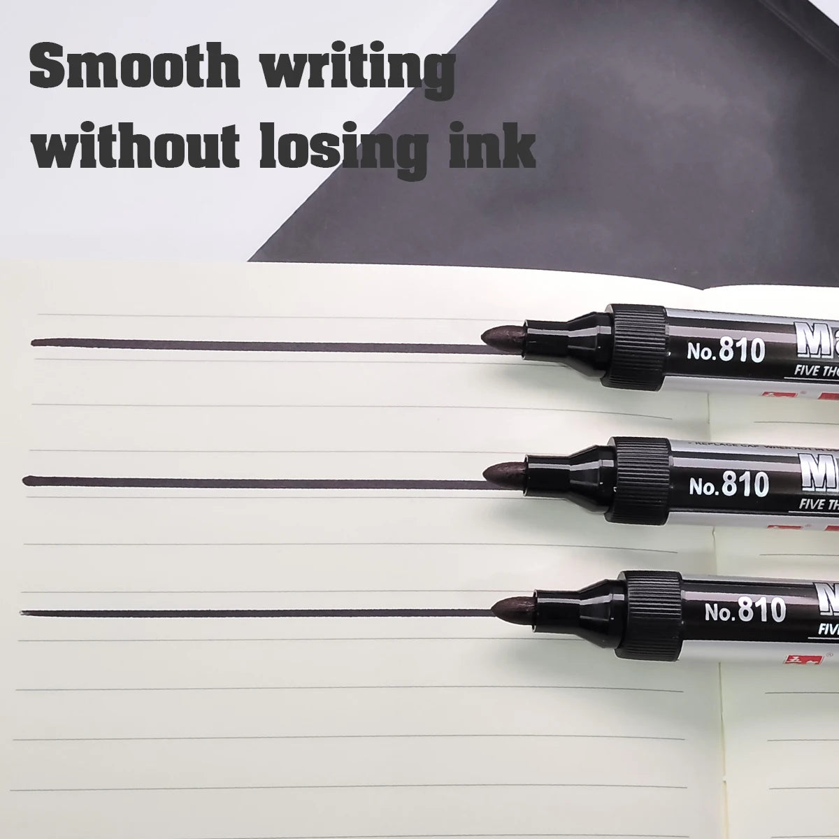Permanent Oil-Based Marker 2.0mm (0.08 in) Black Ink Waterproof Quick-Dry Multi-Surface, 2/5/10-Pack