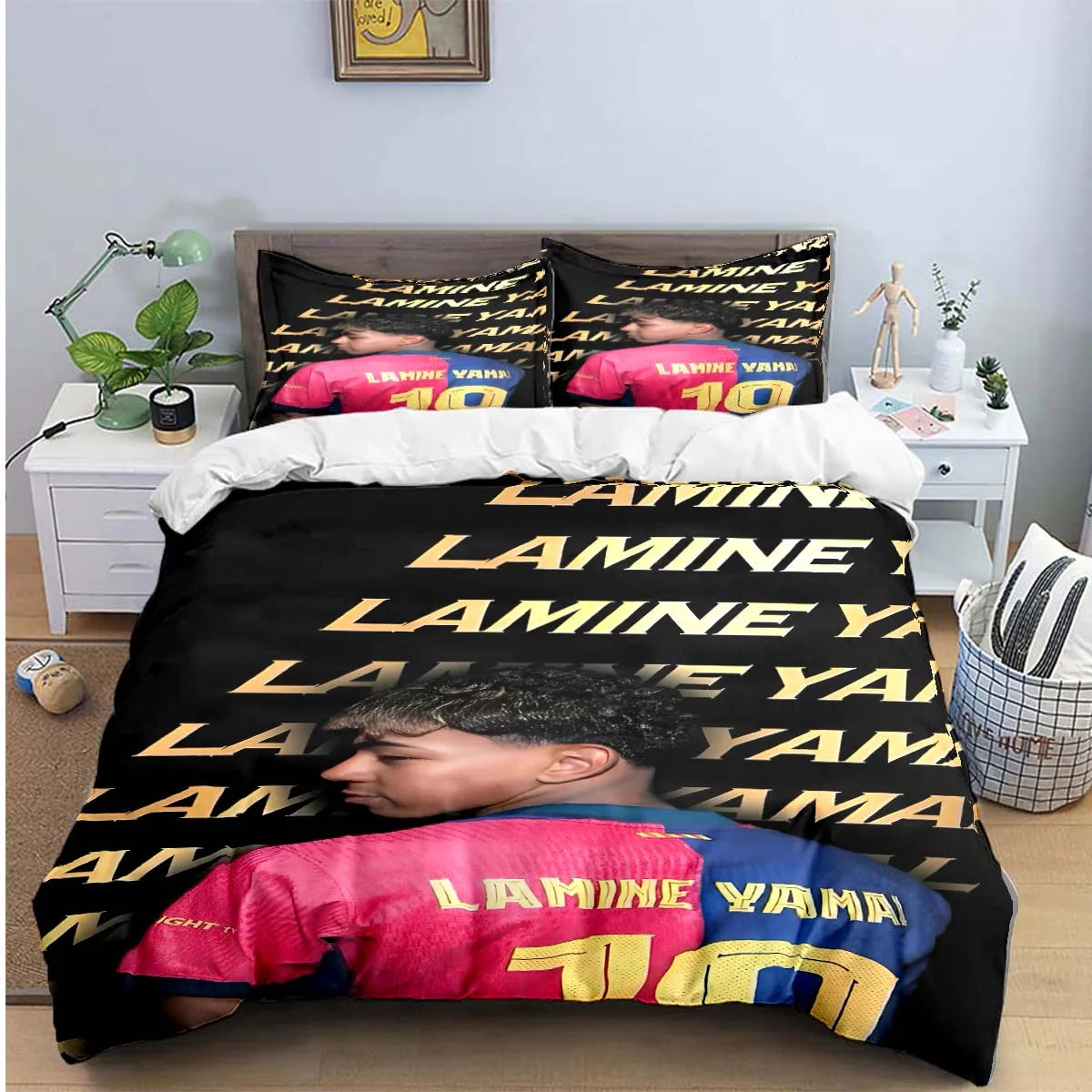 3-Piece Football 3D Print Microfiber Duvet Cover Set with Pillowcases – Soft Hypoallergenic Bedding
