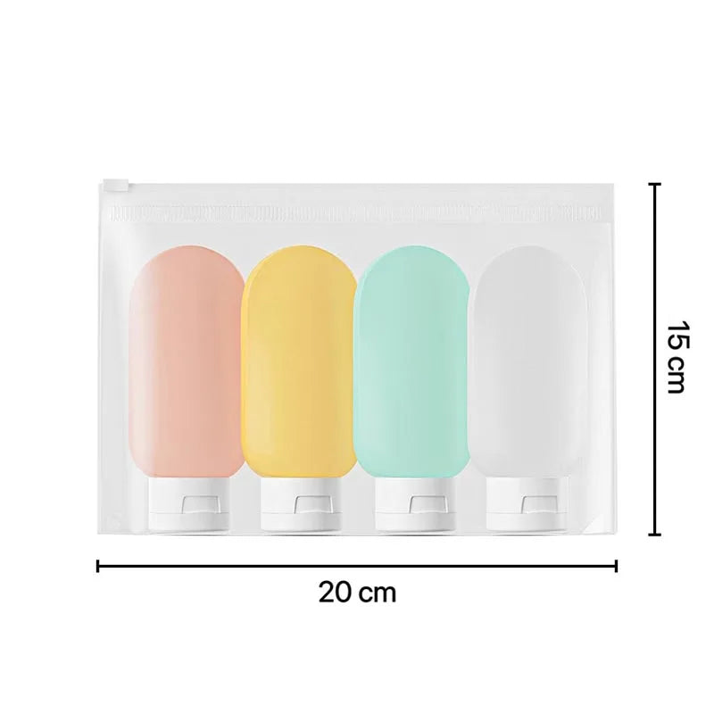 60 ml (2 fl oz) Silicone Travel Bottles Set – Refillable TSA-Friendly Travel Toiletry & Shampoo Bottles