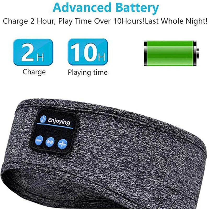 Wireless Bluetooth Sleep Headband with Thin HD Stereo Speakers — Sports Headphones & Eye Mask for Side Sleepers
