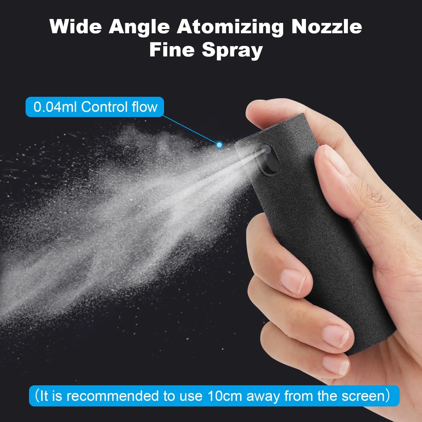 Microfiber Screen Cleaner Spray Bottle with Cloth – Refillable Phone, Tablet & Glasses Wipes