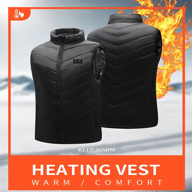 21-Zone Graphene USB Heated Vest – Unisex Electric Heated Jacket for Camping & Outdoor