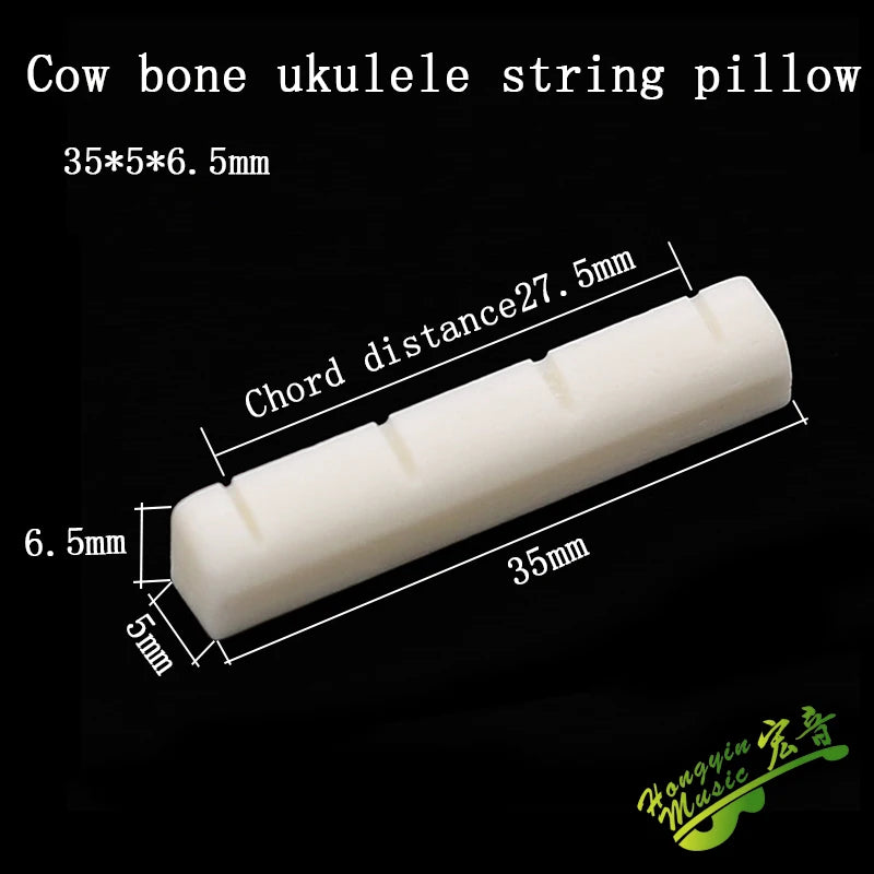 Ukulele Bone Bridge, Nut & Saddle Set - Real Bovine Bone Replacement