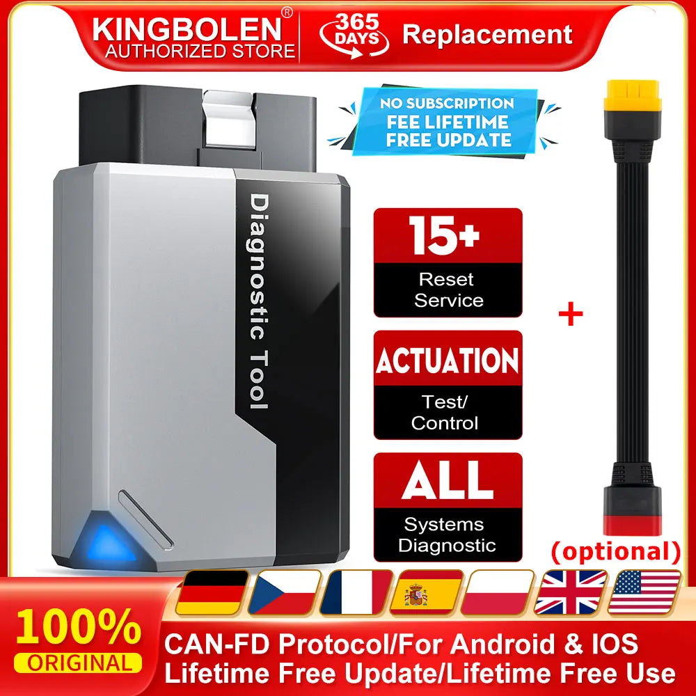Ediag Elite OBD2 Bluetooth Car Scanner - All-System Code Reader, Bi-Directional Test & 15+ Reset Functions, Lifetime Updates