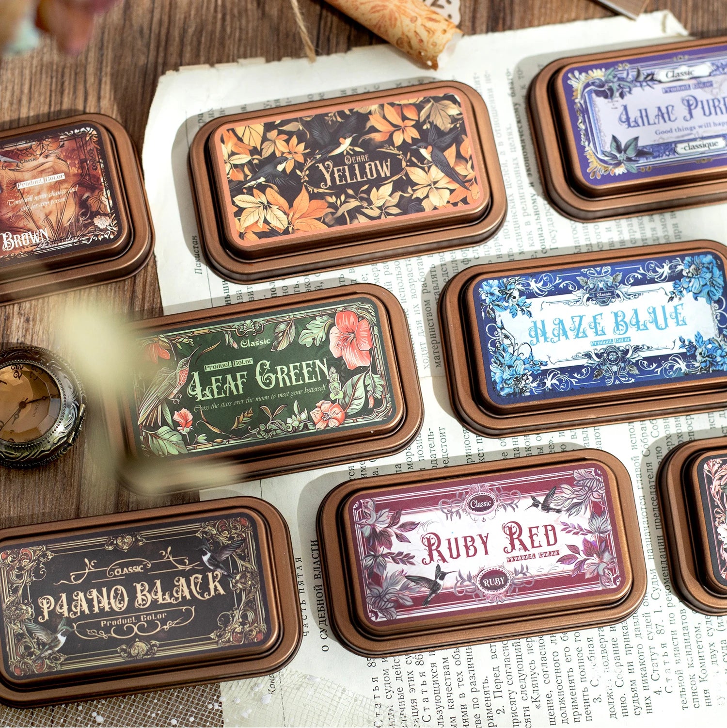 Retro Gothic Ink Pad for DIY Crafts & Scrapbooking – for Rubber and Wooden Stamps, Paper Stationery